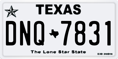 TX license plate DNQ7831