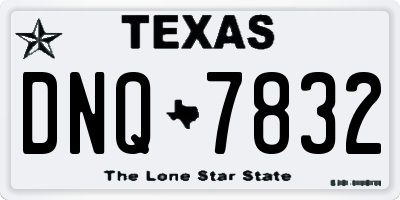 TX license plate DNQ7832