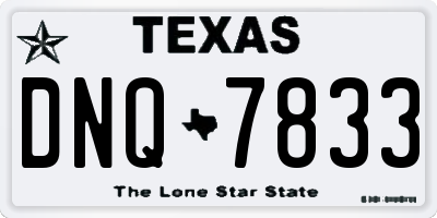 TX license plate DNQ7833