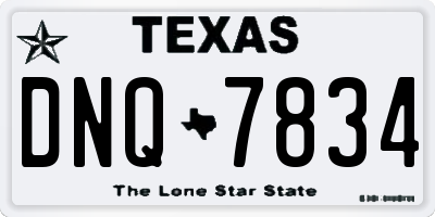 TX license plate DNQ7834