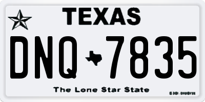 TX license plate DNQ7835