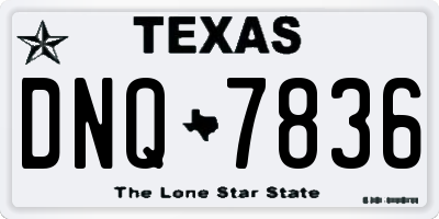 TX license plate DNQ7836