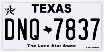 TX license plate DNQ7837