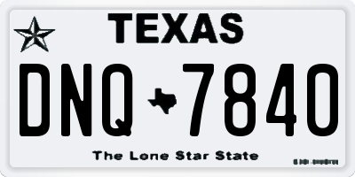 TX license plate DNQ7840