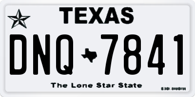 TX license plate DNQ7841