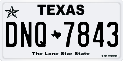 TX license plate DNQ7843