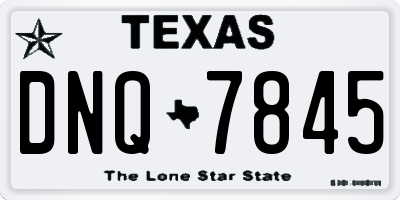 TX license plate DNQ7845
