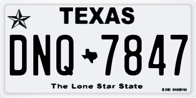 TX license plate DNQ7847