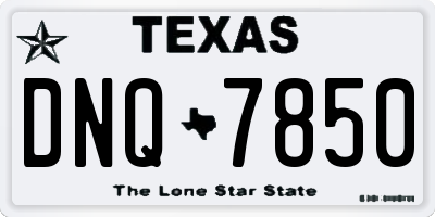 TX license plate DNQ7850