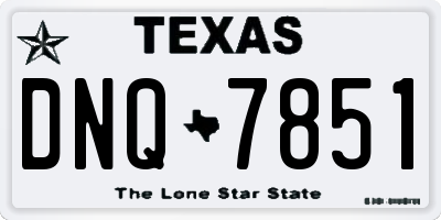 TX license plate DNQ7851