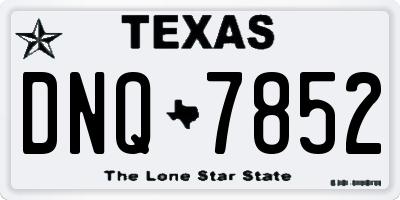 TX license plate DNQ7852