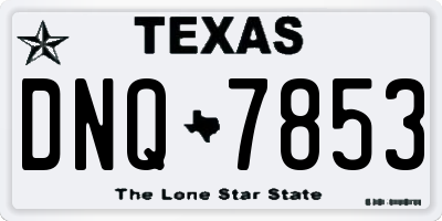 TX license plate DNQ7853