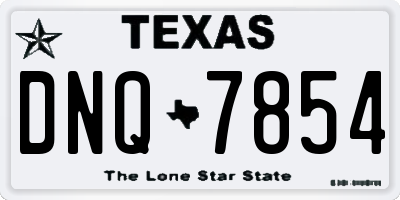 TX license plate DNQ7854