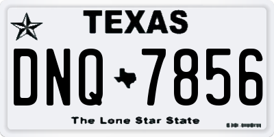 TX license plate DNQ7856