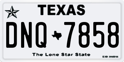 TX license plate DNQ7858