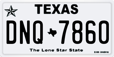 TX license plate DNQ7860