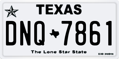 TX license plate DNQ7861
