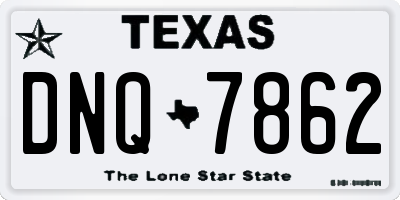 TX license plate DNQ7862