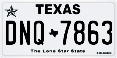 TX license plate DNQ7863