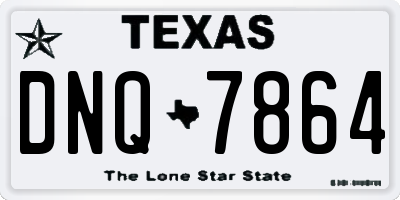TX license plate DNQ7864