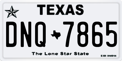 TX license plate DNQ7865