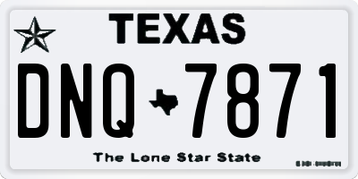 TX license plate DNQ7871
