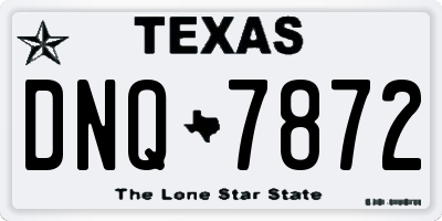 TX license plate DNQ7872