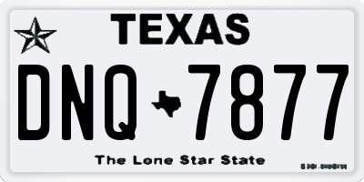 TX license plate DNQ7877