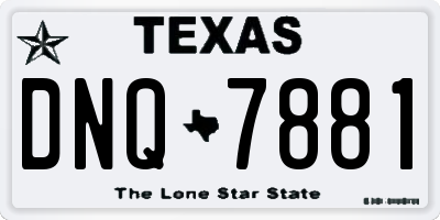 TX license plate DNQ7881