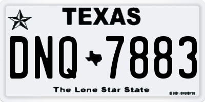 TX license plate DNQ7883