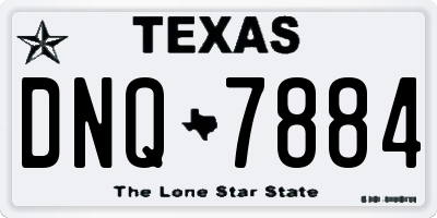 TX license plate DNQ7884