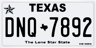 TX license plate DNQ7892