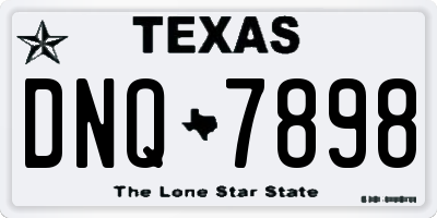 TX license plate DNQ7898