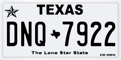 TX license plate DNQ7922