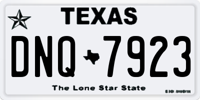 TX license plate DNQ7923