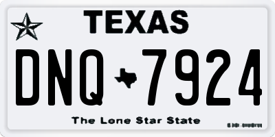 TX license plate DNQ7924