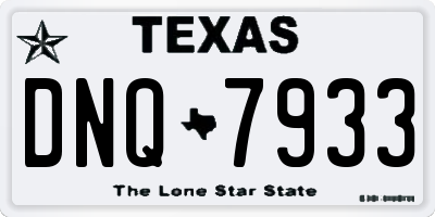 TX license plate DNQ7933
