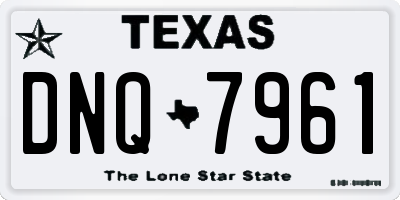 TX license plate DNQ7961