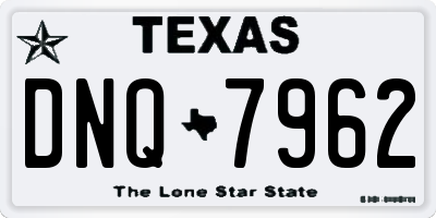 TX license plate DNQ7962