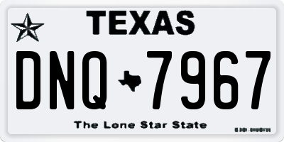 TX license plate DNQ7967