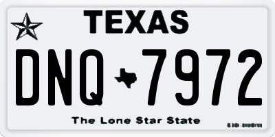 TX license plate DNQ7972