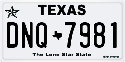 TX license plate DNQ7981