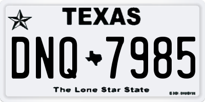 TX license plate DNQ7985