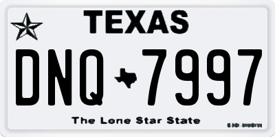 TX license plate DNQ7997