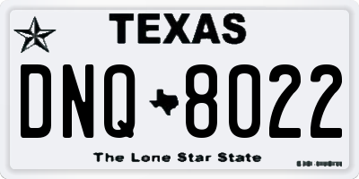 TX license plate DNQ8022