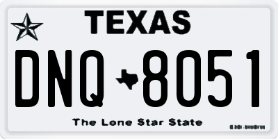 TX license plate DNQ8051