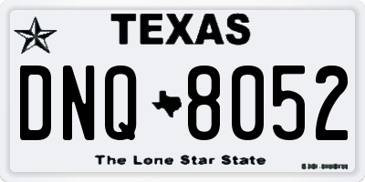 TX license plate DNQ8052