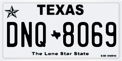 TX license plate DNQ8069