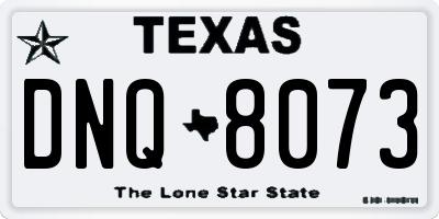 TX license plate DNQ8073