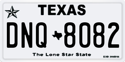 TX license plate DNQ8082